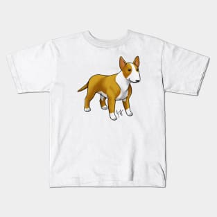 Dog - Bull Terrier - Brown and White Kids T-Shirt